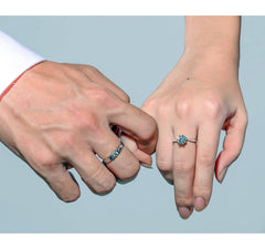 0.8 Carat Moissanite Couple Rings Set for 2