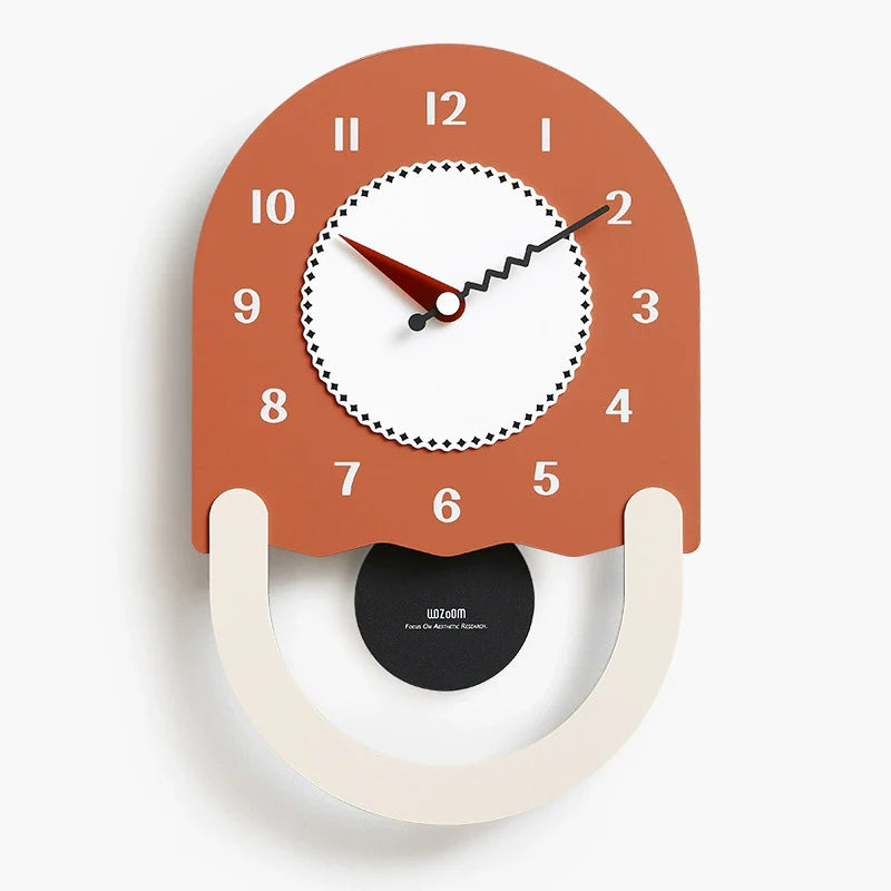 Modern Geometric Silent Pendulum Wall Clock