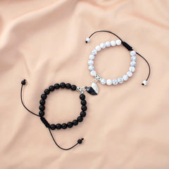 Magnetic Hearts Beads Couple Bracelets Set