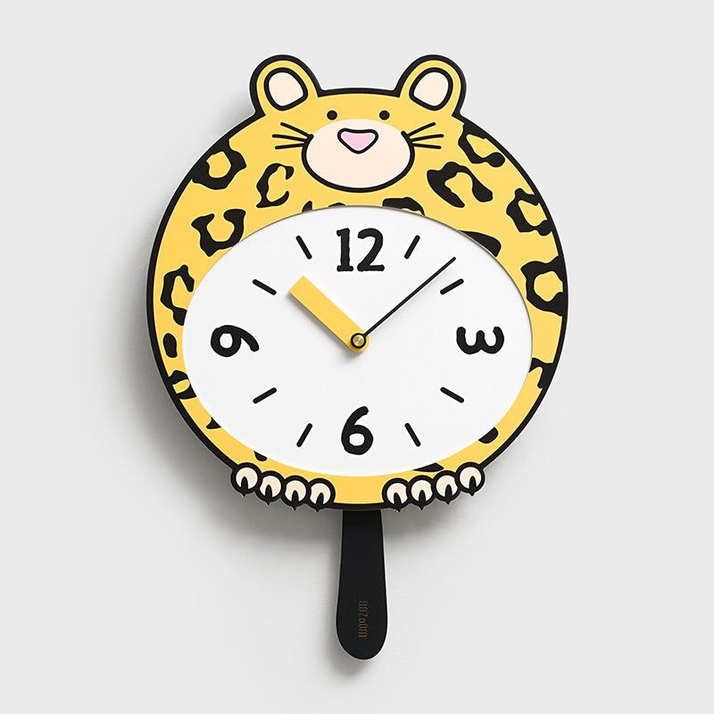 Leopard-Themed Silent Wall Clock â€?Eco-Friendly, Artistic Design