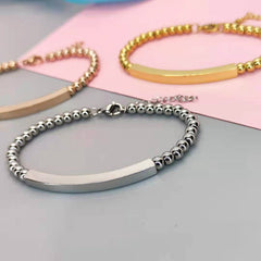 Engraved Name Plated Couple Bracelets Set