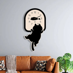 Cute Cat Silent Wall Clock â€?Kids' Bedroom Wall Decor (30×30 cm)