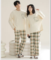 Comfortable Matching Jammies for Him and Her - 100% 40s Cotton, Plaid Pants