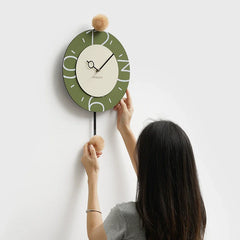 Pom-Pom Silent Wall Clock â€?Eco-Friendly, Artistic Design