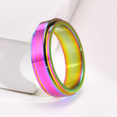 Custom Engraved Multicolor Mens Ring Titanium