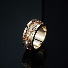Engraved Kinetic Gears Fidget Ring