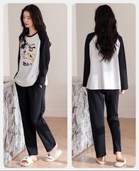 Playful Pet-Lover Couple Pajamas â€?Cotton Dog Print Lounge Set by Gullei