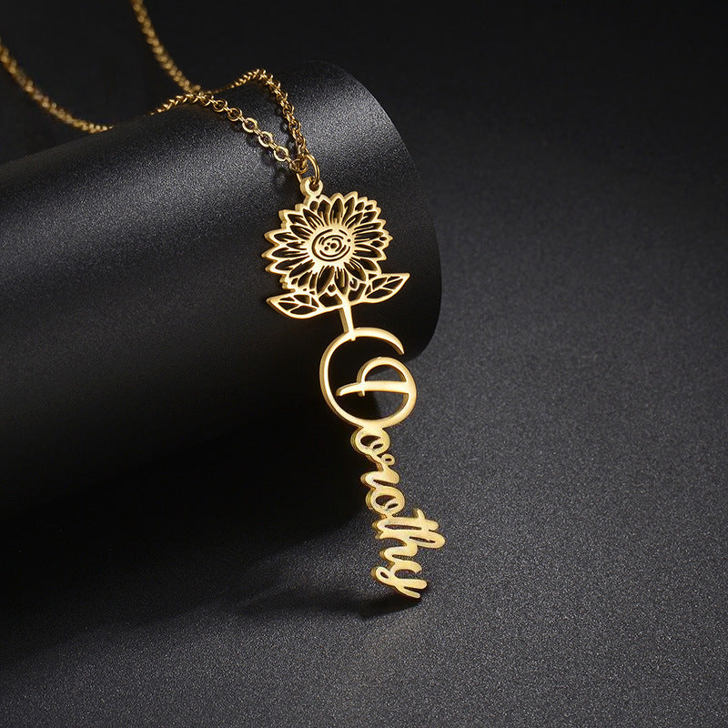Gulleiâ„?Sunflower Personal Name Necklace