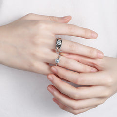 Engraved 2 Carats Moissanite Diamond Wedding Bands