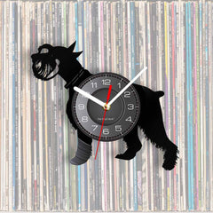 Vinyl Wall Clock Gift for Schnauzer Dog Owner