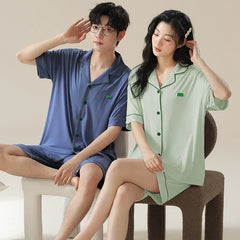 Gulleiâ„?Pajamas Set Short Sleeve Button Front Modal