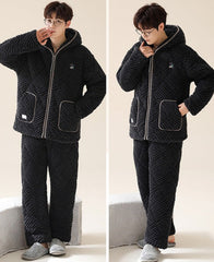 Matching Couple Pajamas Loungewear Winter Flannel Set