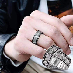 Engraved Kinetic Gears Fidget Ring