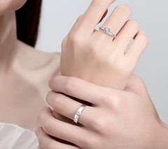 1 Carat Moissanite Diamond Matching Rings Set