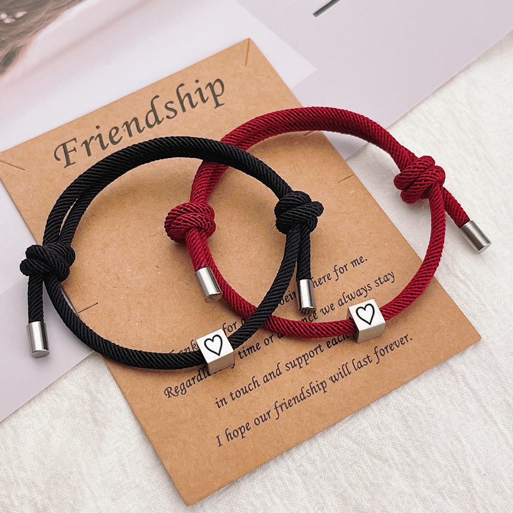 Name Initial Friendship Bracelets Birthday Gift Set of 2
