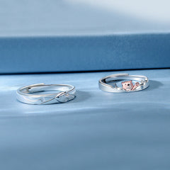 Custom Bear and Fish Promise Rings for Girlfriend Boyfriend