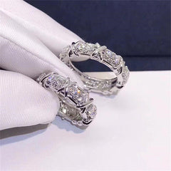 Custom Moissanite Diamond XoXo Couple Rings Set