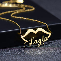 Lip Shaped Custom Name Necklace for Her