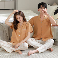 Matching Cartoon Sleepwear Set for Couples 100% Cotton