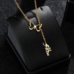 Butterfly Custom Name Necklace for Her