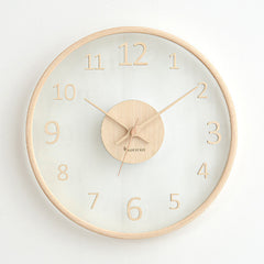 Leaf Hands Solid Wood Analogue Wall Clock (10")