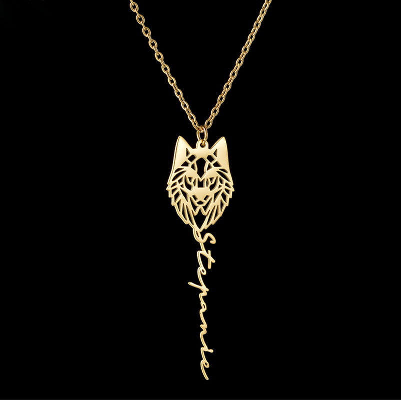 Tiger Shaped Personal Name Necklace
