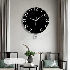 Big Numbers Silent Pendulum Wall Clock â€?12" Acrylic
