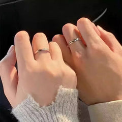 Custom Engraved Sterling Silver Promise Rings (Set of 2)