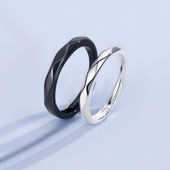 Matching Adjustable Size Promise Rings Set for Couples