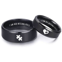 Matching Romantic Rings Set for Him and Her
