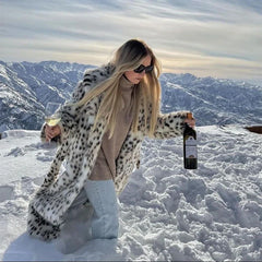 Pelliccia ecologica animalier Long Belted Leopard