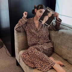 Leopard Sleepwear Women Pajama Sets