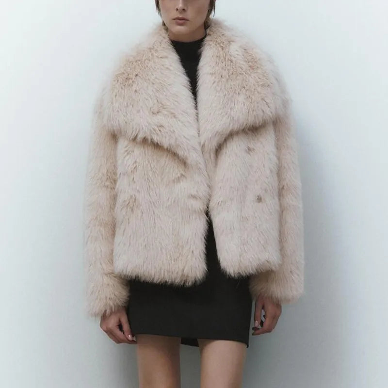 Fake Fox Fur Jacket Coat eco pelliccia donna