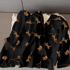Leopard Print Women's Handsome Pajamas