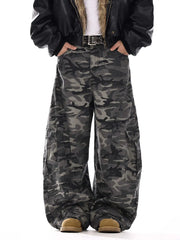 Jeans larghi mimetici