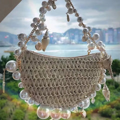 Fairy Pearl Conch Grass Woven Bag