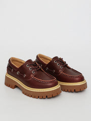 Scapra barca platform mocassino donna vera pelle Timberland inspo