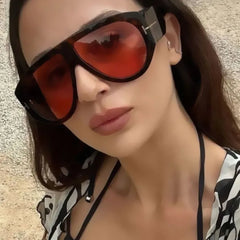 Vintage Wide Leg Oval Sunglasses occhiale sole unisex
