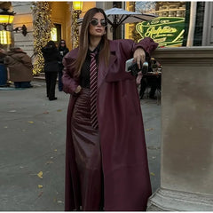Trench oversize donna ecopelle