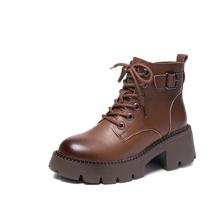 Stivaletto tacco carroarmato con fibia