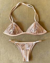 Braided Rope Bandage Stripes Brazilian Bikini Swimwear