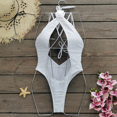Hollow Out One Piece Swimwear Push Up