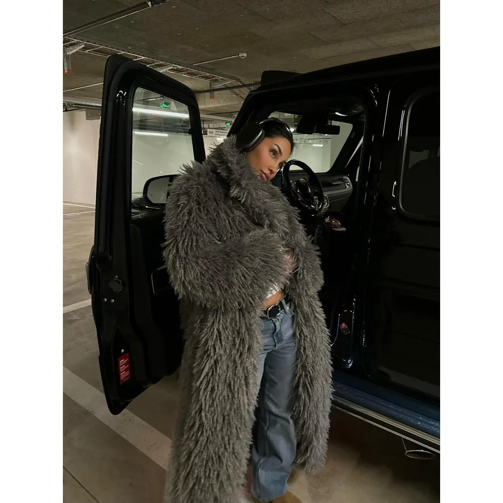 Pelliccia cappotto oversize donna ecologica