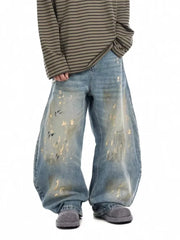 pantalone super baggy uomo con rotture