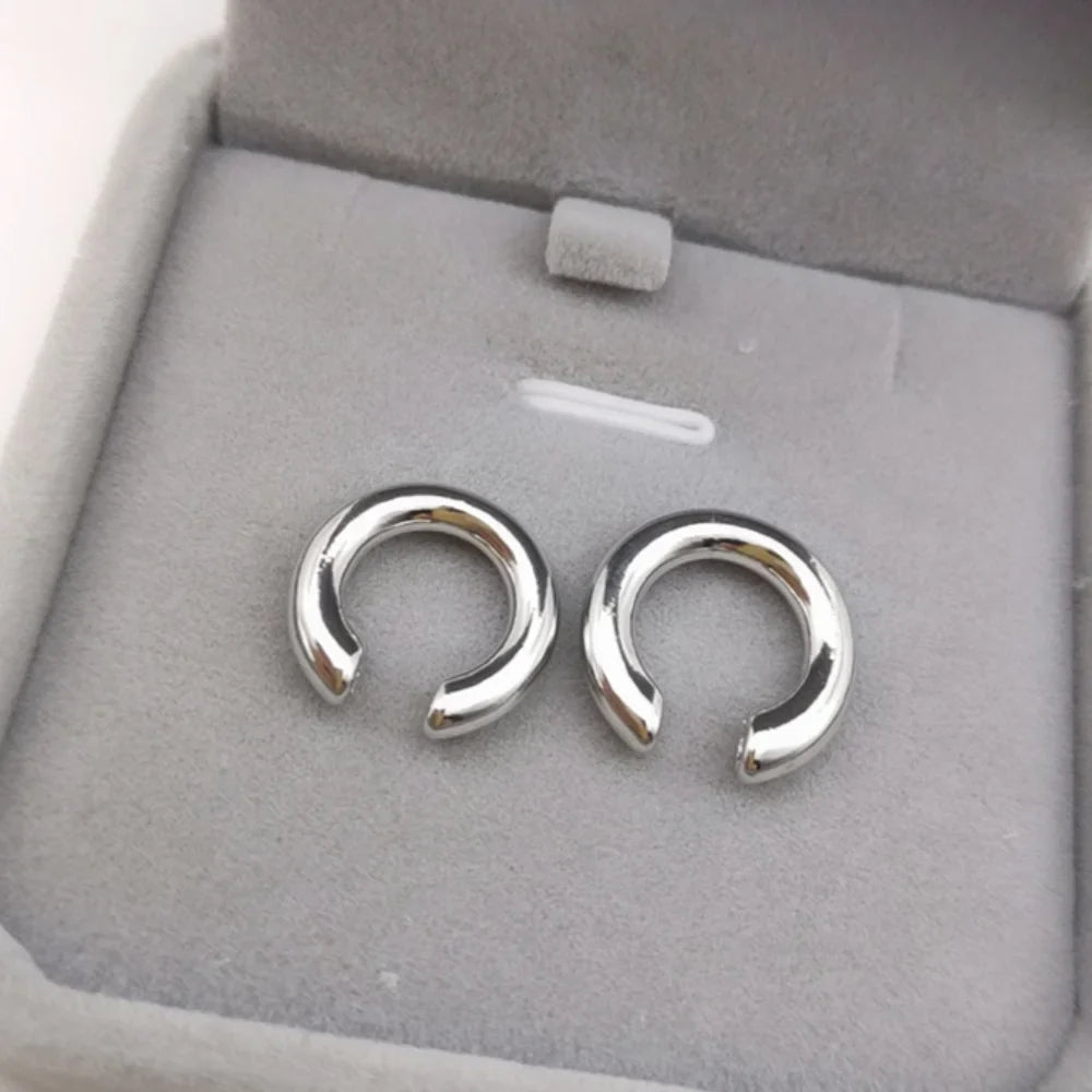 Minimalist Gold Color Round Earrings