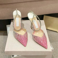 Gradient Pink Baotou Sandals