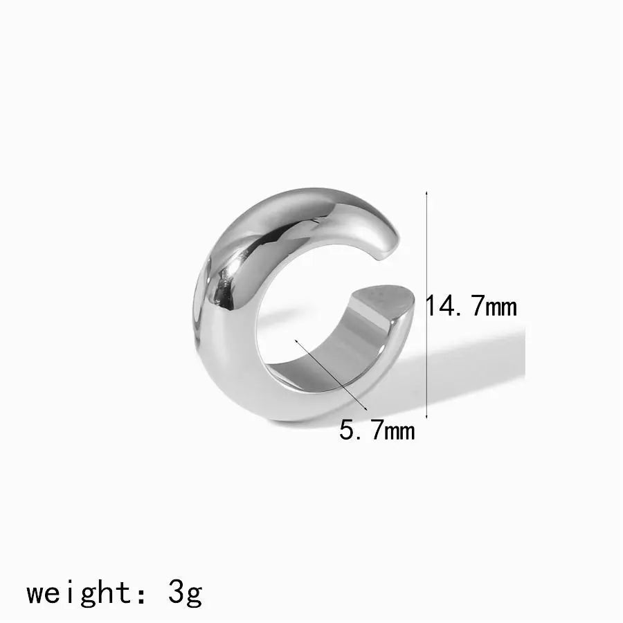 18K Gold Color Stainless Steel Multilayer Ear Clip