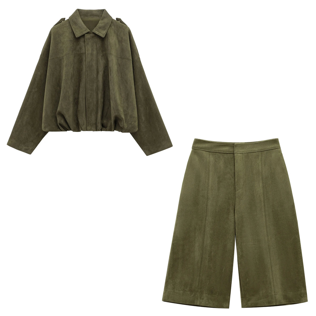 Completo Suede Verde Oliva