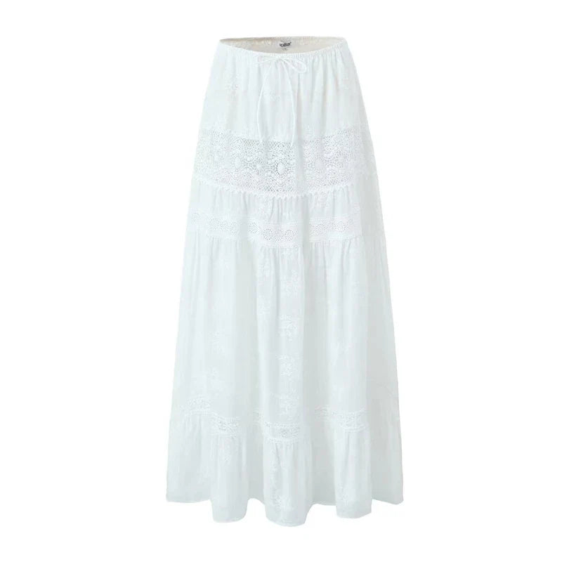 Lace Up Crop Top Skirt Sets For Women