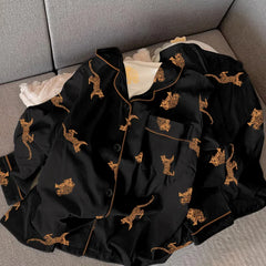 Leopard Print Women's Handsome Pajamas